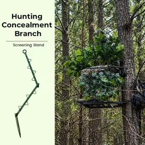 Hunting Camouflage Branch Stand, Outdoor Concealment Tree Branch Support, Portable Wildlife Observation Hide, Adjustable Covering Stand for Nature, Bird Watching, Photography