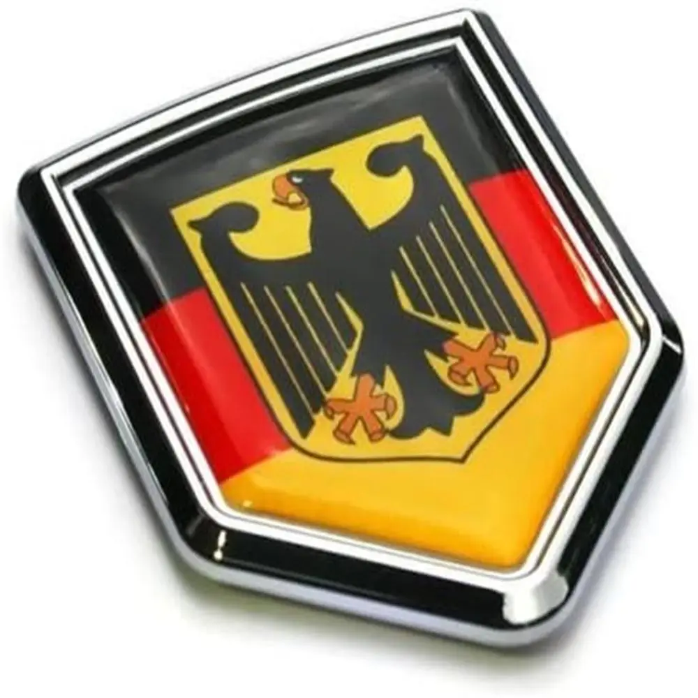 Car Chrome Decals CBSHD077 German Decal Germany Flag Car motorcycle motorcycle Chrome Shield Shape Emblem 3D Sticker Deutschland