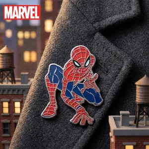Marvel Spider Man Brooch 1PC Official License Collectible Pins Novelty Jewelry Anime Backpack Jacket Lapel Anti-Rust Exquisite Zinc Alloy Enamel Gift