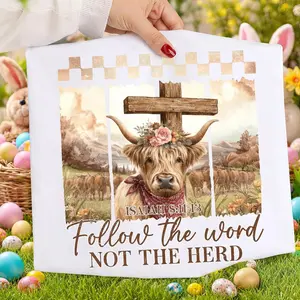 Youth/Adult Follow the Word Not the Herd Shirt – Christian Highland Cow Western Boho Vintage Faith Tee