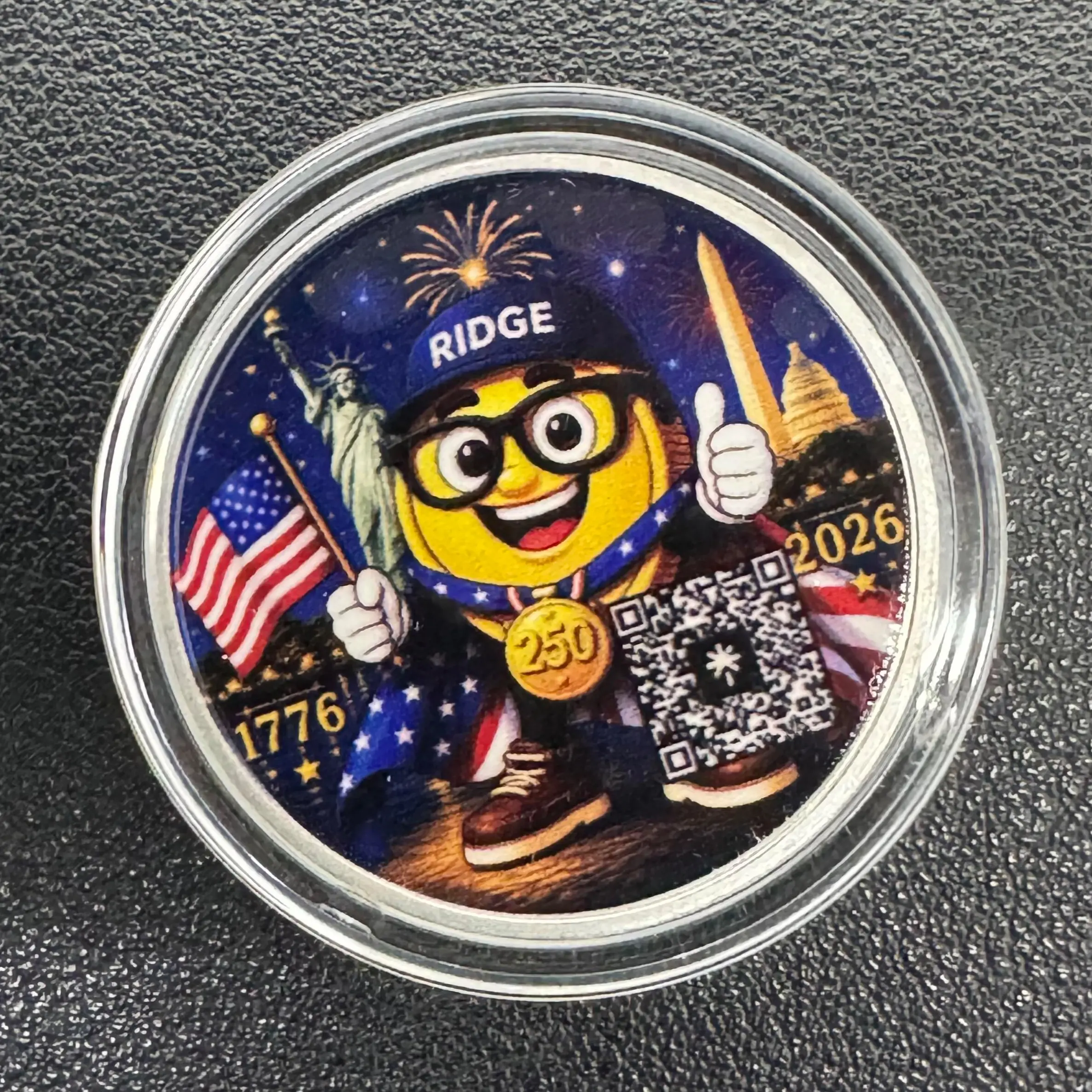Ridge coin custom 250th 1/2 oz silver round