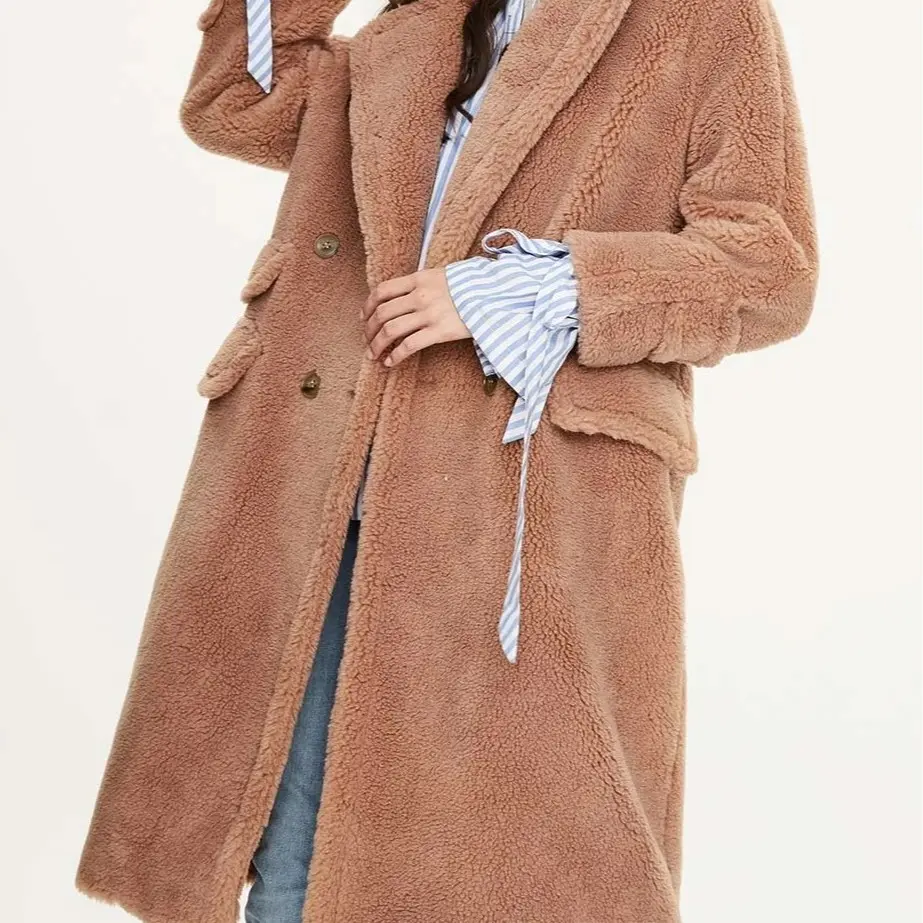 Teddy Bear Long Warm Coat Outerwear Winter Womenswear