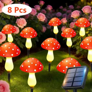 Solar Powered Outdoor Mushroom Light, 8 Lighting Modes, Solar Garden Patio Decor, Courtyard Lawn Lamp, Atmospheric Decoration