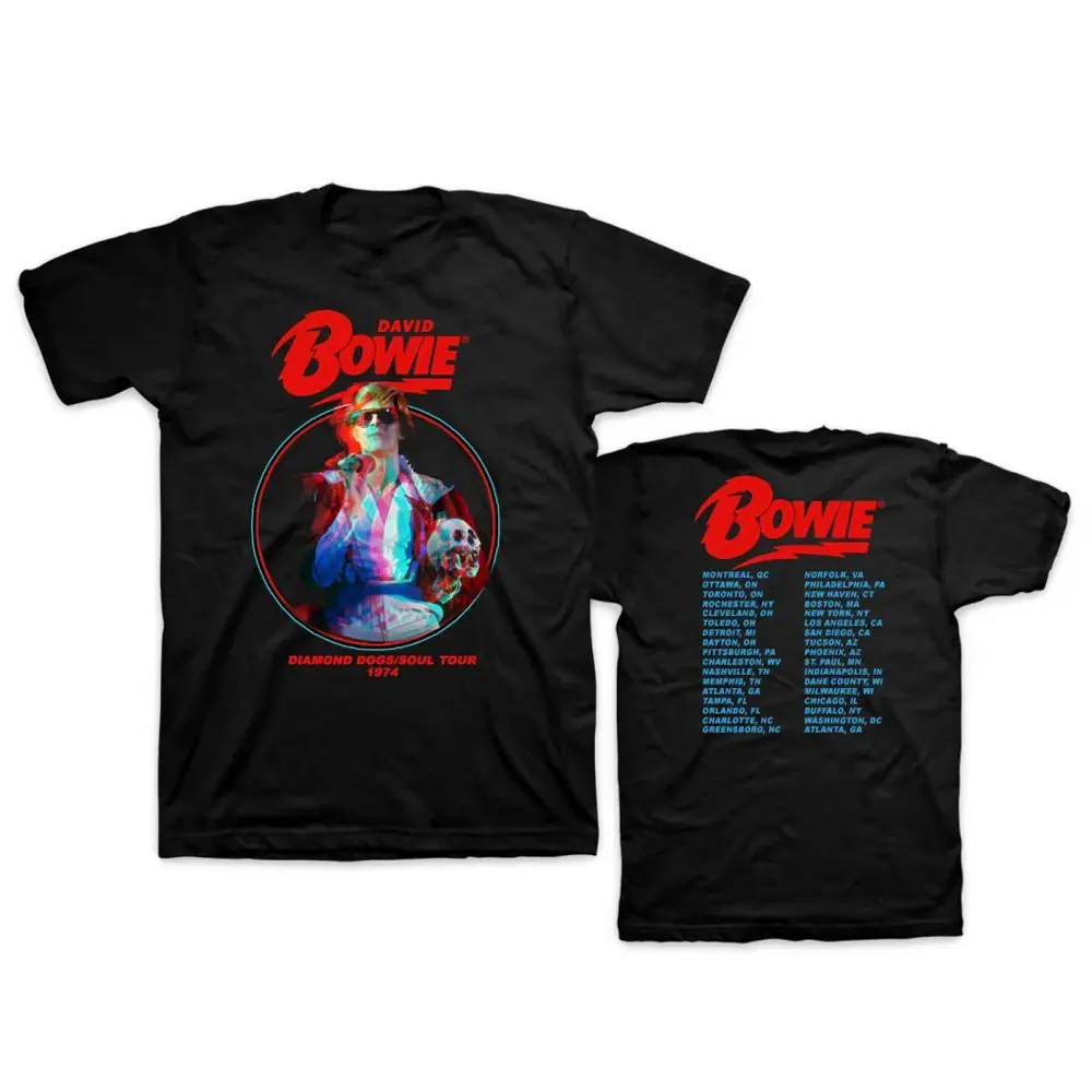 David Bowie Retro Cosmic Graphic Tee With Glam Aesthetic Style XY150610