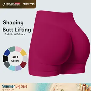 TRYTO Impact Shorts Fitness Sportswear Women Hidden Scrunch Activewear Compression Gymwear Workout Comfortable High Stretch Skinny Shorts Invisable Butt Lifting Seamless
