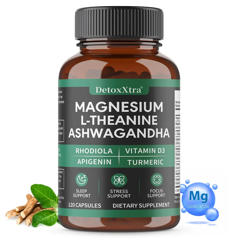 Magnesium & Ashwagandha Health Supplements - Supports Body Relaxation, Supports Cognitive Clarity 120 Capsules