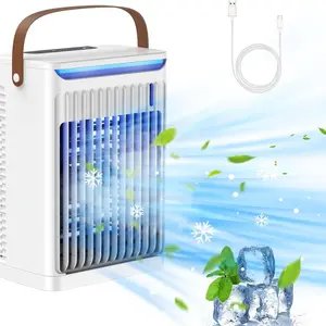 Desktop Cooling Fan and Humidifier, 680ML Evaporative Cooling Air Circulator, 5 Speed, 2 humidification, 2-6H Timer & 7 Colors Light for Home, Bedroom, Office