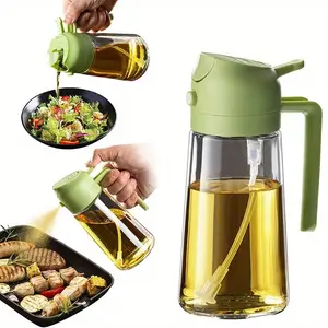 [2-in-1 Glass Sprayer]  2-in-1 470ml Glass Oil Sprayer-Dispenser for Cooking, With Spray & Pour Functions, Food-Grade, for BBQ, Air Fryer & Kitchen