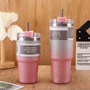 Premium Stainless Steel Car Cup with Artificial Diamond Coating, Insulated Cold-Resistant Straw Cup, Large Capacity Coffee Ice Drinkware