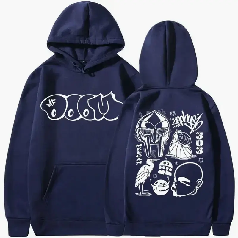 Rapper MF Doom Madvillain Metal Face Graphic Print Autumn and Winter Men's Sweatshirt Hoodie Unisex Hip Hop Fashion Sports Hoodi TZG