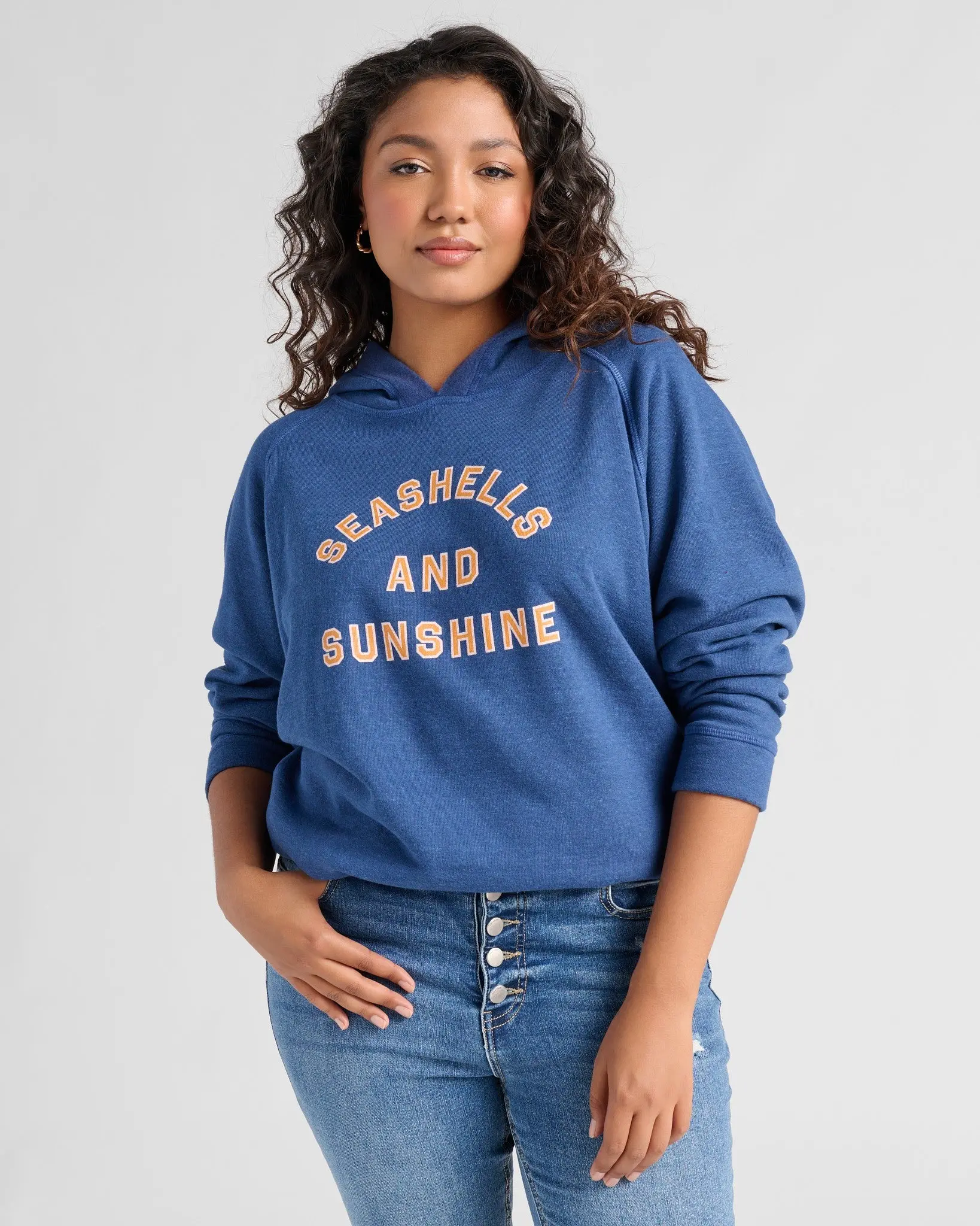 Plus Size Seashells and Sunshine Graphic Hoodie