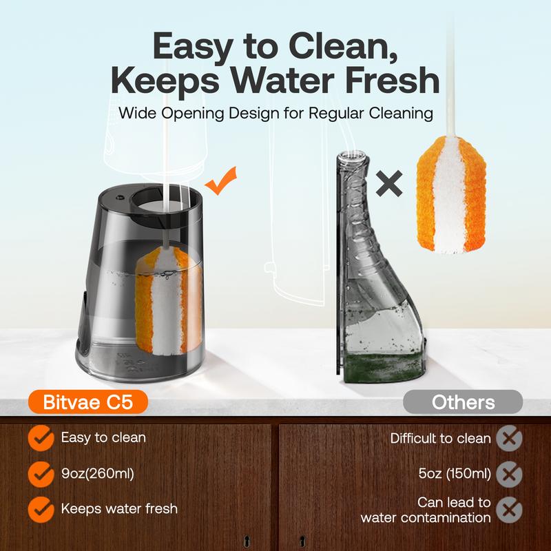 Bitvae C1/C5/C6 Water Flosser for Teeth - Cordless Portable Oral Irrigator, Powerful and Rechargeable, IPX7 Waterproof for whitening tablets ,Water Flosser for teeth cleane- Dental Kit