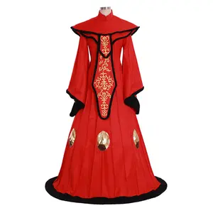Padme Queen  Cosplay  Costume Red Dress Halloween Carnival Party Custom Made