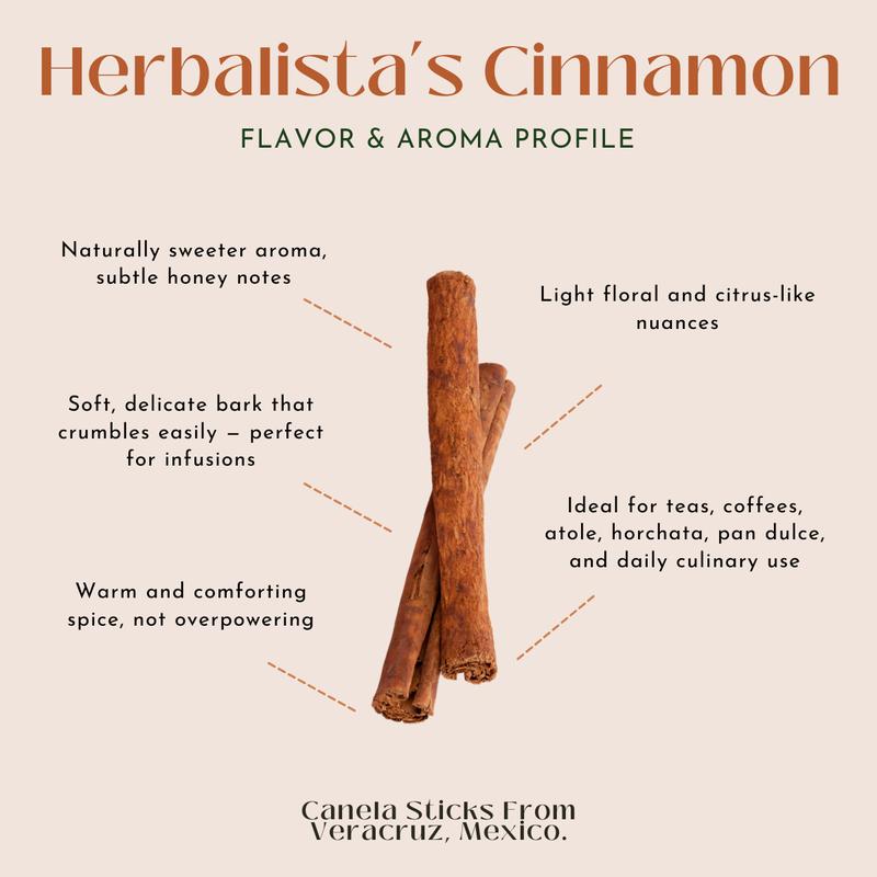 Herbalista Premium Mexican Cinnamon Sticks – Canela Entera from Veracruz, Mexico – 4 oz (114 g) – Naturally Sweet & Aromatic Whole Cinnamon Bark – Hand-Selected Quality – Imported from Mexico