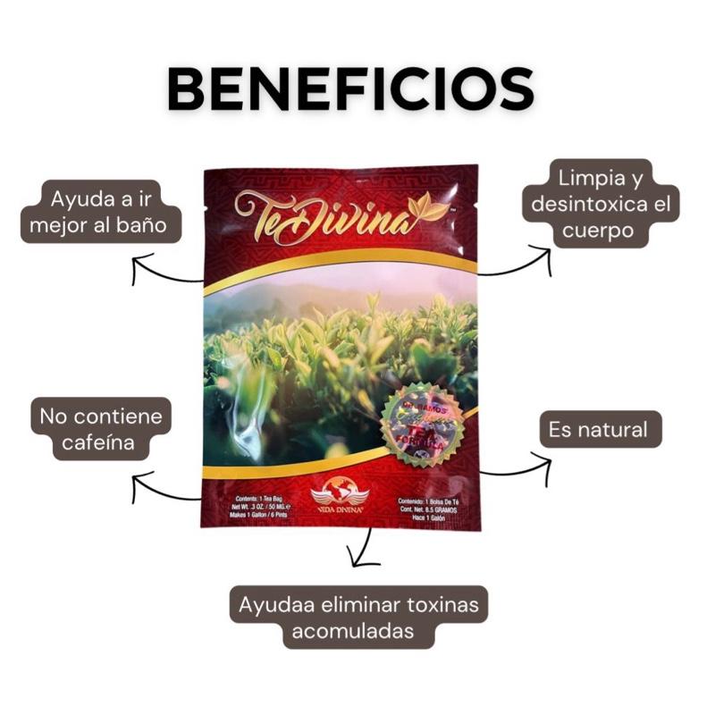 Te Divina Original Buy 4 Get 2 Free Herbal Tea Fruit Beverage 1 Sachet Caffeine-Free with Reishi & Chaga for Detoxification & Digestive Health - Drink Natural