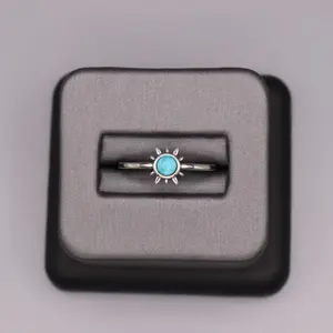 Sterling Silver Stone Ring - Turquoise Sun Sterling Silver Stone Ring - Turquoise Sun