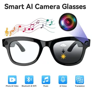 Camera Smart Glasses for Men Women, HD Bluetooth Video Recording Glasses with AI Assistant, Hands-Free Wearable Camera, Open Ear Music, Calls, Translation, Photochromic Smart Sunglasses for Travel & Daily Use