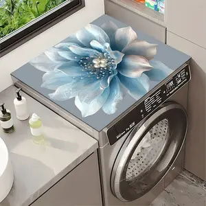 Universal Washing Machine Cover Protector Pad, Non-Slip Roller Wheel Mat for Home Use, Durable Washer Lid Guard Accessory