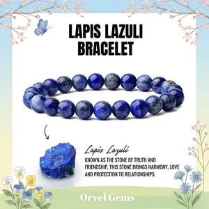 Blue Lapis Lazuli Friendship Bracelet,Blue Fire Agate,Crystal Healing Beaded Bracelets for Kids, Men, Women,Clarity & Focus -Handmade Healing Natural Stone for Protection & Memory,Couples Bring Love Relationships Truth,