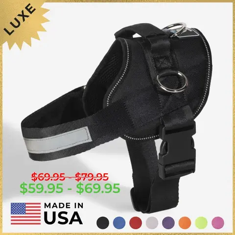Joyride LUXE Dog Harness - Made in the USA, Premium Mesh Fabric, 3 Leash Attachment Points, Side Rings, Reflective Elements, Multi-Size for Small/Large Dogs, Safety Enhancement, Size S, N/A
