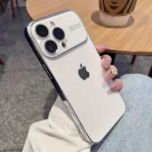 High-grade Original Color Electroplated Glass Large Window Phone Case Is Suitable for IPhone17, 16, 15, 14, 13promax Phone Cases