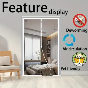 Summer Magnetic Barrier Door, Anti-Tear Upgrade, Strong Magnet Automatic Closing Curtain, No Drilling Installation, 90cm X 210cm