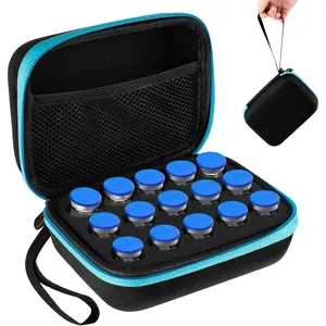 15 Slots Vial Holder, Peptide Storage Case for Diabetics Standard 10 ml U-100 Vials Black Healthcare