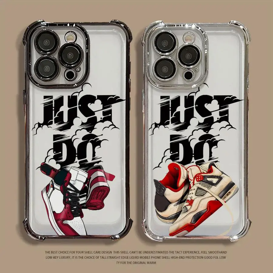 Transparent phone case, street-style sneaker design, cool and stylish, compatible with iPhone 17/16/15/14/13/12/11/X/XS/XS Max. A perfect holiday gift for friends, family, and yourself., Cover, Accessories, Smartphone, Cellphone