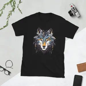 Abstract Symmetry Wolf Head Graphic Tee