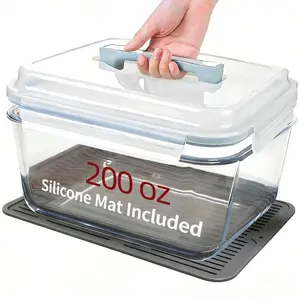 Extra Large Glass Storage Containers with Lids 200oz/6000ml - Airtight Borosilicate Large Glass Food Storage Containers for Rotisserie Chicken, Turkey - XL Big Glass Bowl Freezer to Oven Safe