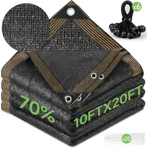 70% Shade Cloth 10ftx20ft Anti-Aging Sun Mesh UV Resistant Net, Sunblock Garden Tarp for  Cover, Greenhouse, Barn or Kennel, ,