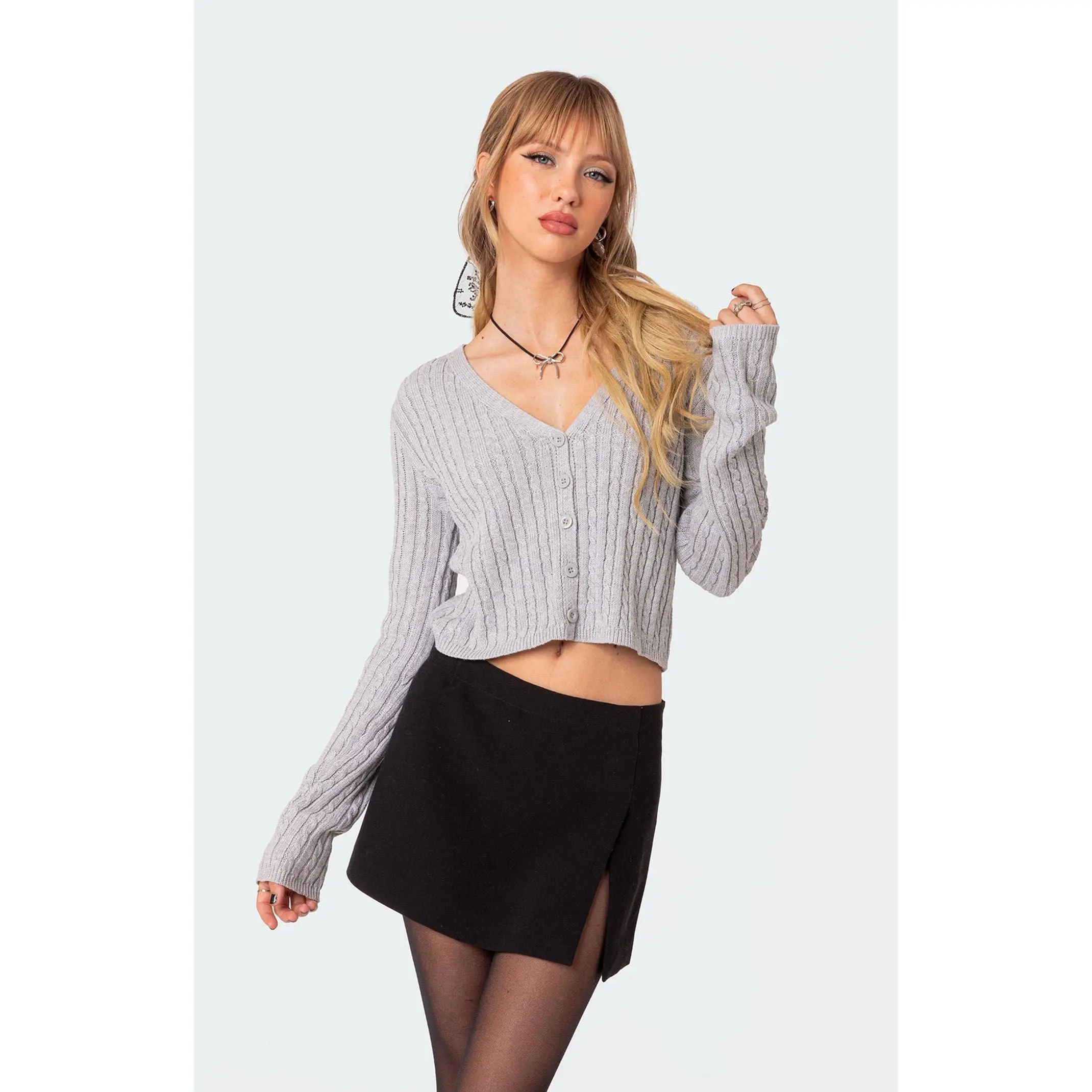 Edikted Women's Elliot Cable Knit Cardigan