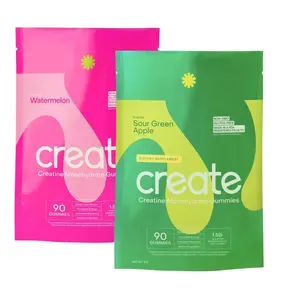 Create Creatine Pack of 2 Monohydrate Gummies for Men & Women Watermelon & Sour Green Apple Flavors 90 Count Each 1.5g Creatine per Serving Supports Muscle Building Recovery & Fitness Natural Dietary Supplement