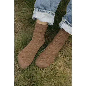 Vintage Knit Socks-Brown