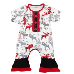 baby girl clothes deer newborn christmas romper christmas gift winter romper baby  onesie