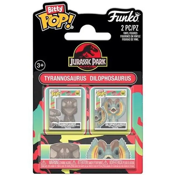 Funko Bitty POP!: Jurassic Park 2-Pack - T-Rex & Dilo  [COLLECTIBLES] Vinyl figurine/statue, 2 Pack, Collectible
