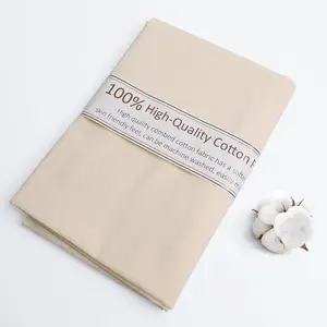 Ivory Cotton Fabric, Natural 100% Cotton Poplin Fabric by the Yard 59 Inches Wide Lining Fabric for Sewing Apparel Cloth Soft Embroidery Quilting, 1 Yard