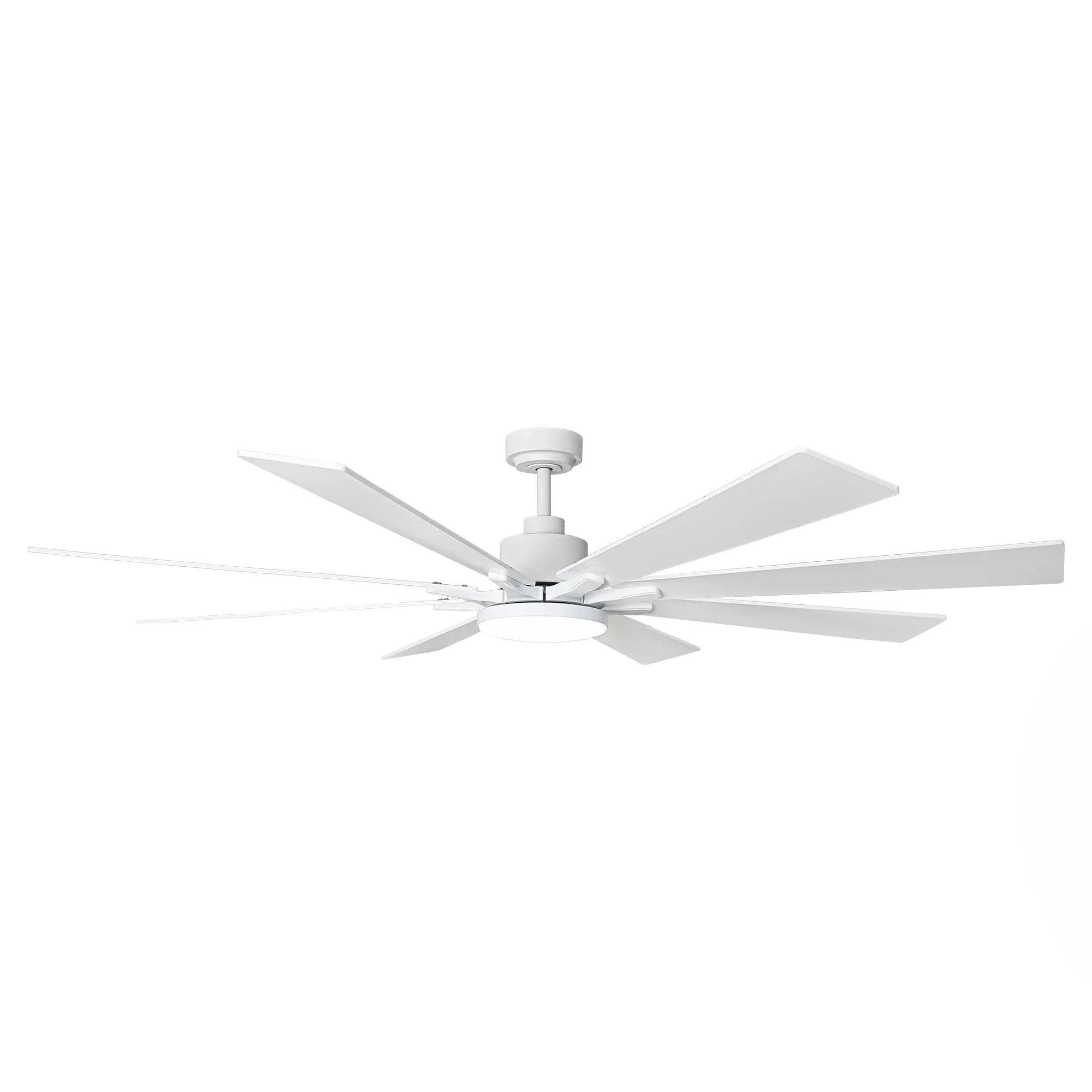 Elbe 72 Inch Modern Downrod Mount Ceiling Fan with Dimmable Light & Remote Control for Living Room