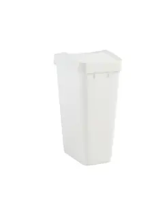 Swing Top Waste Container for Home and, Easy Access Disposal and Slim with Lid, 12.2 Gallon Capacity, White