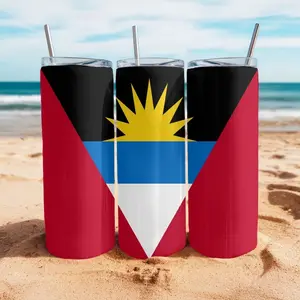 Antigua and Barbuda flag tumbler, Carnival cup, Party Cup, vacation travel mug