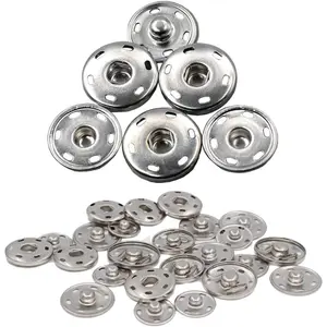 50 Pcs Sew-on Snap Buttons, Metal Snaps Fasteners Press Studs Buttons for Sewing Clothing, 3/4" 19mm