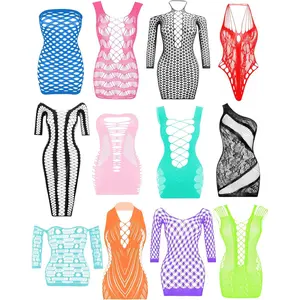 Women’s Lingerie BabyDoll Fishnet Bodysuit Sexy Nightwear(12 Pack)