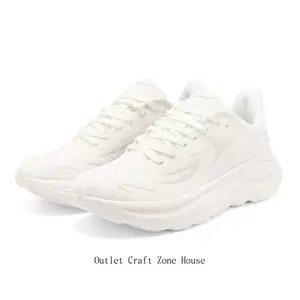 Pure White Breathable Mesh Athletic Sneakers - Ultra-Lightweight, Cloud-Cushioned Running Shoes, Non-Slip Sport Footwear for Gym & All-Day Wear