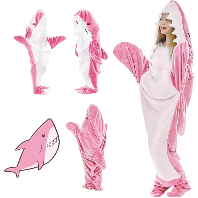 Shark Blanket Hoodie Onesie Sleeping Bag Cozy Costume For Family Loungewear Shark Pajama Comfort Overalls Womenswear Clothing