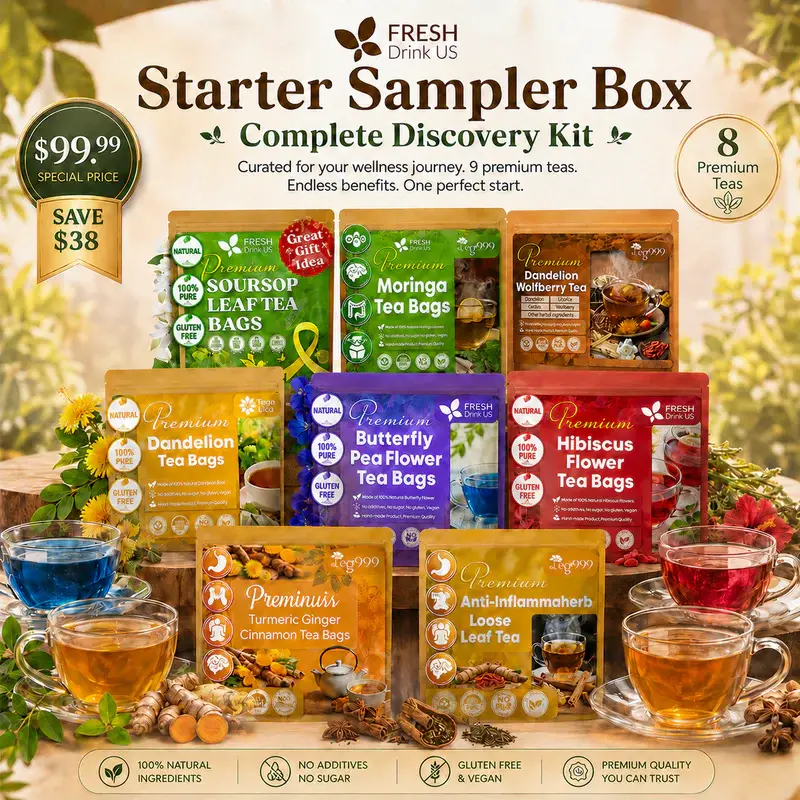 8-Tea Complete Herbal Tea Discovery Box for Best Sellers, Daily Wellness & Gift Giving