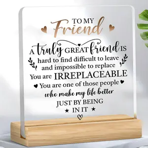 Acrylic Photo Plaque, Creative Desk Gift for Best Friend, Friendship Gift, Living Room & Home Office Decor, Party Gift for Friend, Signs