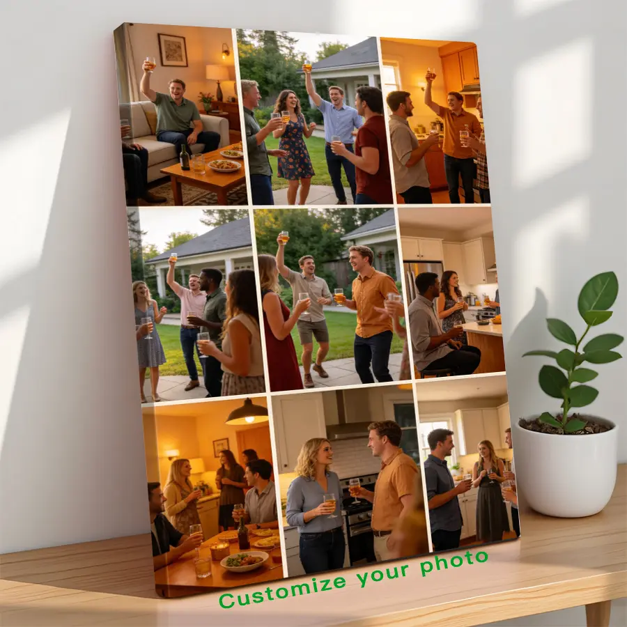 Custom Photo Canvas Painting Frame - Creative Wall Art | Digital Printed Photos on Canvas | Turn Family Photos into Timeless Art Decor | Ideal for Bedroom, Housewarming & Couple Gifts | High Definition Print - Highly Recommended Art Gift! personalize