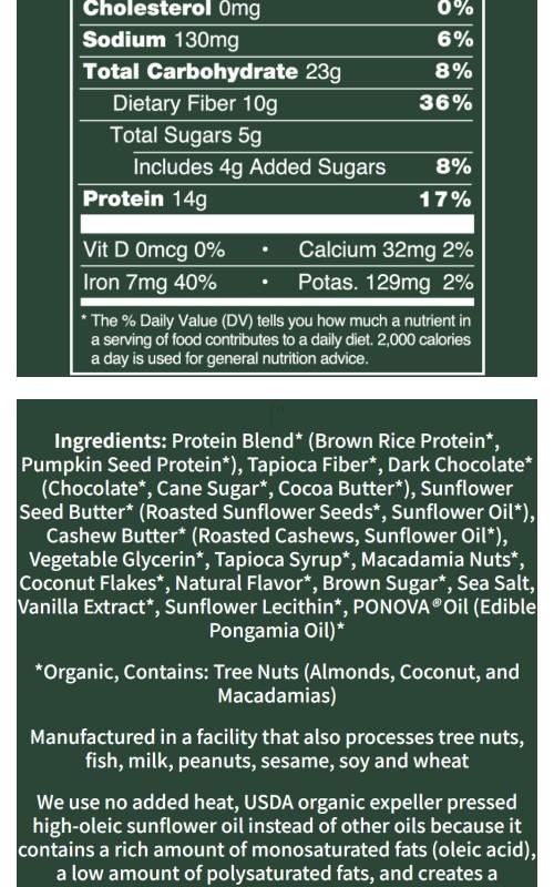 ALOHA The Pa'akai Bar | 6 Bars | 14g Plant Protein, 10g Fiber, 5g Sugar | Hawaiian Macadamia Nuts + Dark Chocolate + Hawaiian Sea Salt | Vegan, Gluten-Free