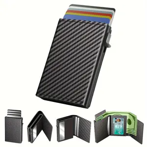 12-14 Card Capacity Pop Up Wallet - Ultra-Slim Design with Advanced RFID Blocking, Durable Aluminum Case, and ID Window - Perfect Gift for Boyfriends, Husbands, and Fathers on Special Occasions