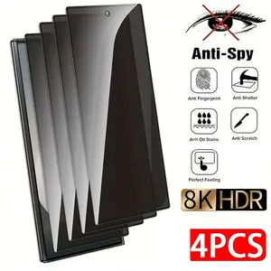 8K High Dynamic Range Privacy Screen Protector for Samsung Galaxy S26/S26 Plus/S26 Ultra/S22 Ultra S23 S24 S25 Plus FE with 2.5D Tempered Glass, Anti-Spy, High Clarity, Bubble Free, Glossy Full Coverage, Anti-Fingerpr..., Protection